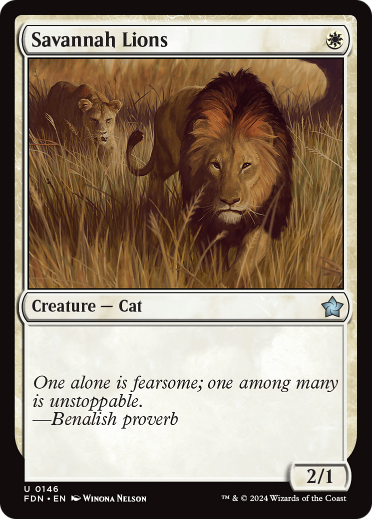 Savannah Lions - Uncommon Creature — Cat card from Foundations
