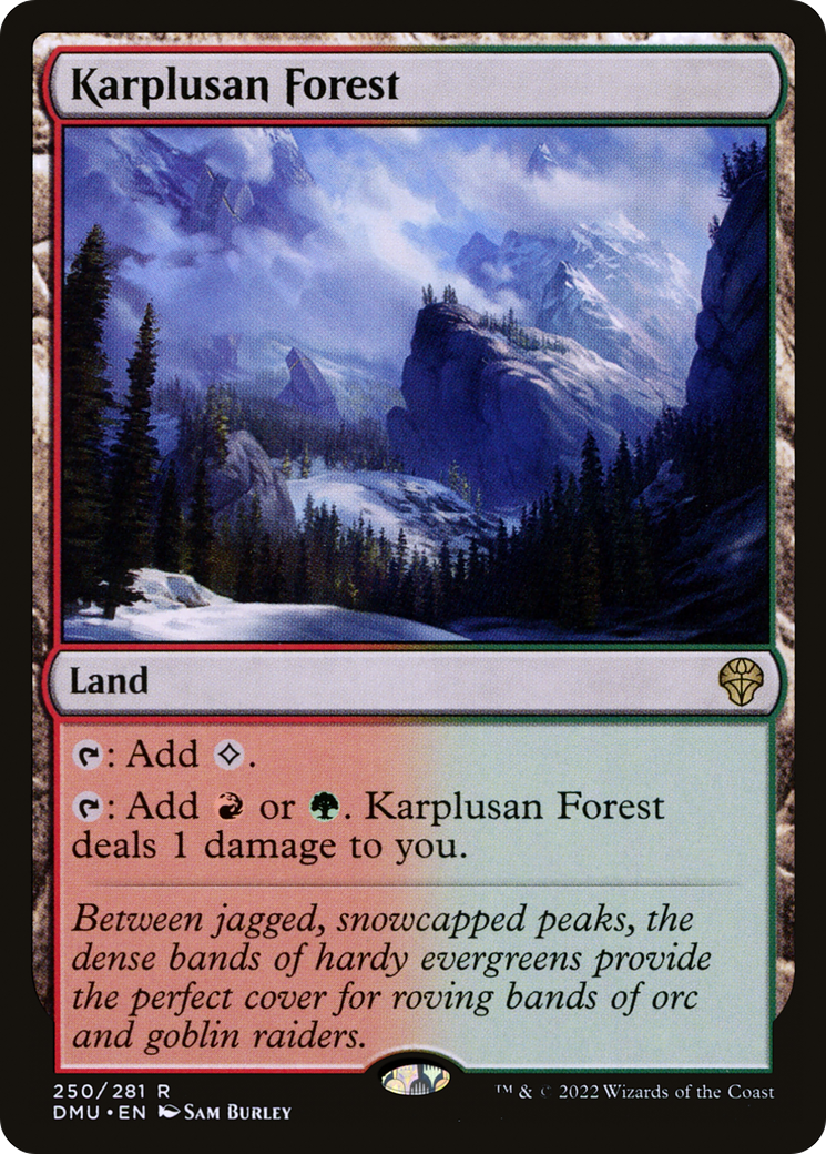 Karplusan Forest - Rare Land card from DMU