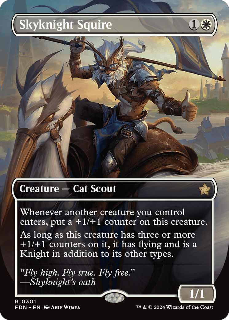 Skyknight Squire - Rare Creature — Cat Scout card from Foundations