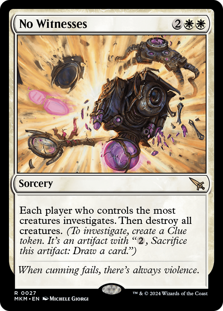 No Witnesses - Rare Sorcery card from Murders at Karlov Manor