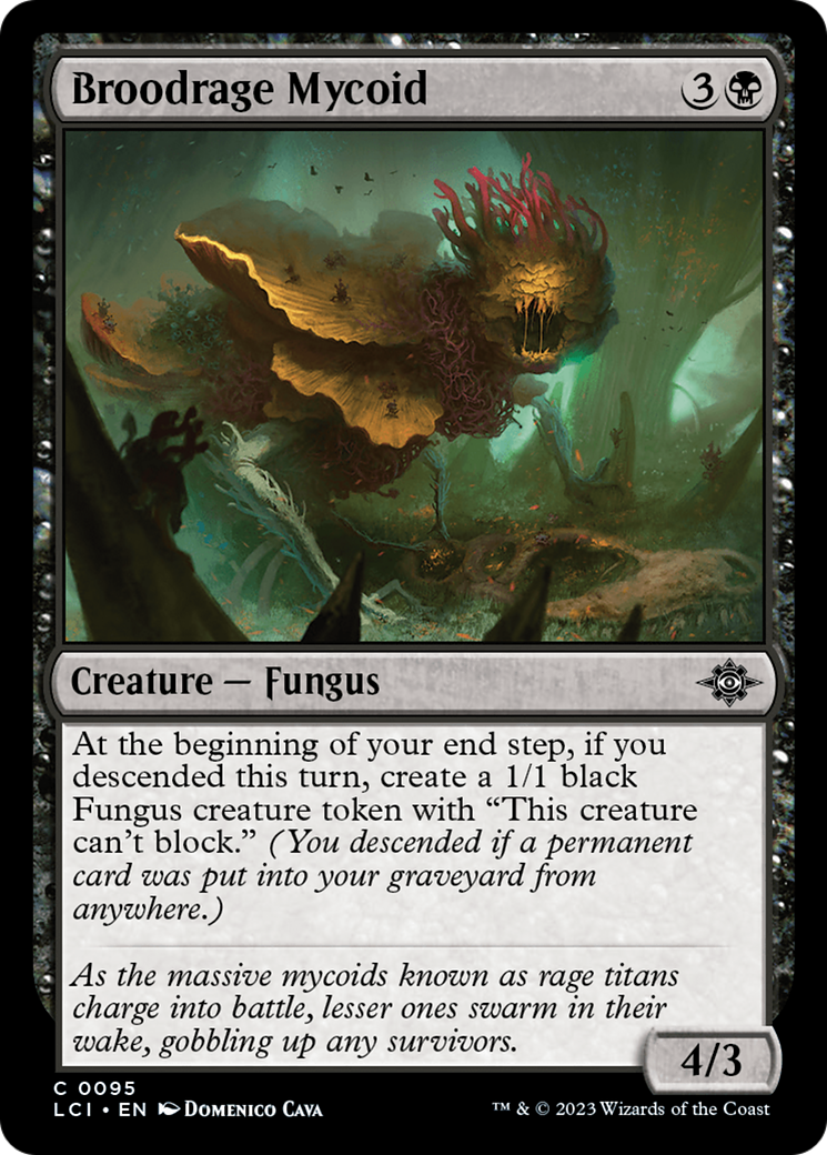 Broodrage Mycoid - Common Creature — Fungus card from The Lost Caverns of Ixalan