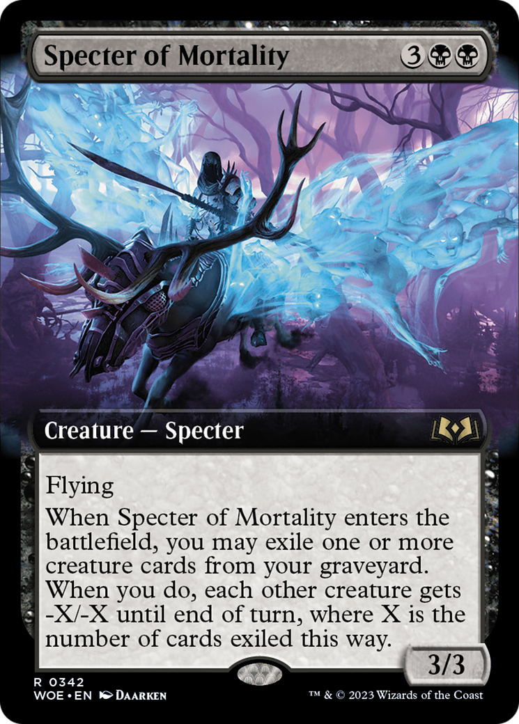 Specter of Mortality - Rare Creature — Specter card from Wilds of Eldraine