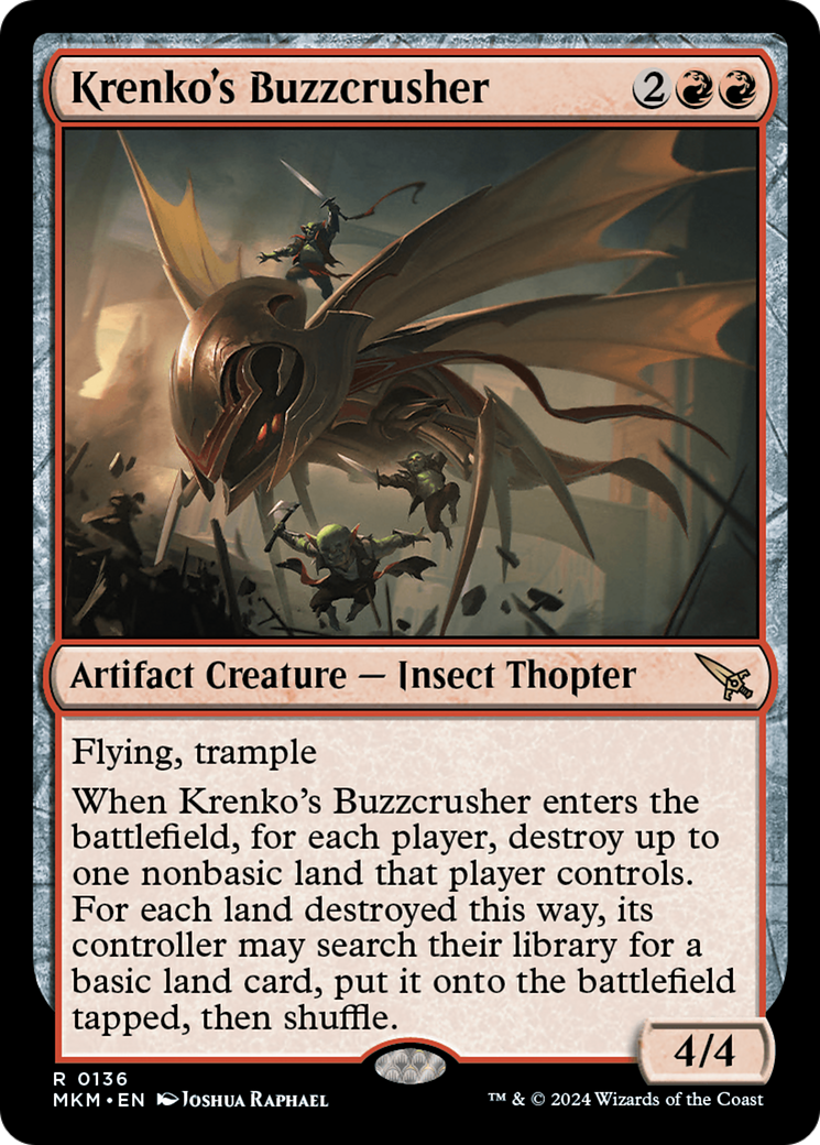 Krenko's Buzzcrusher - Rare Artifact Creature — Insect Thopter card from Murders at Karlov Manor