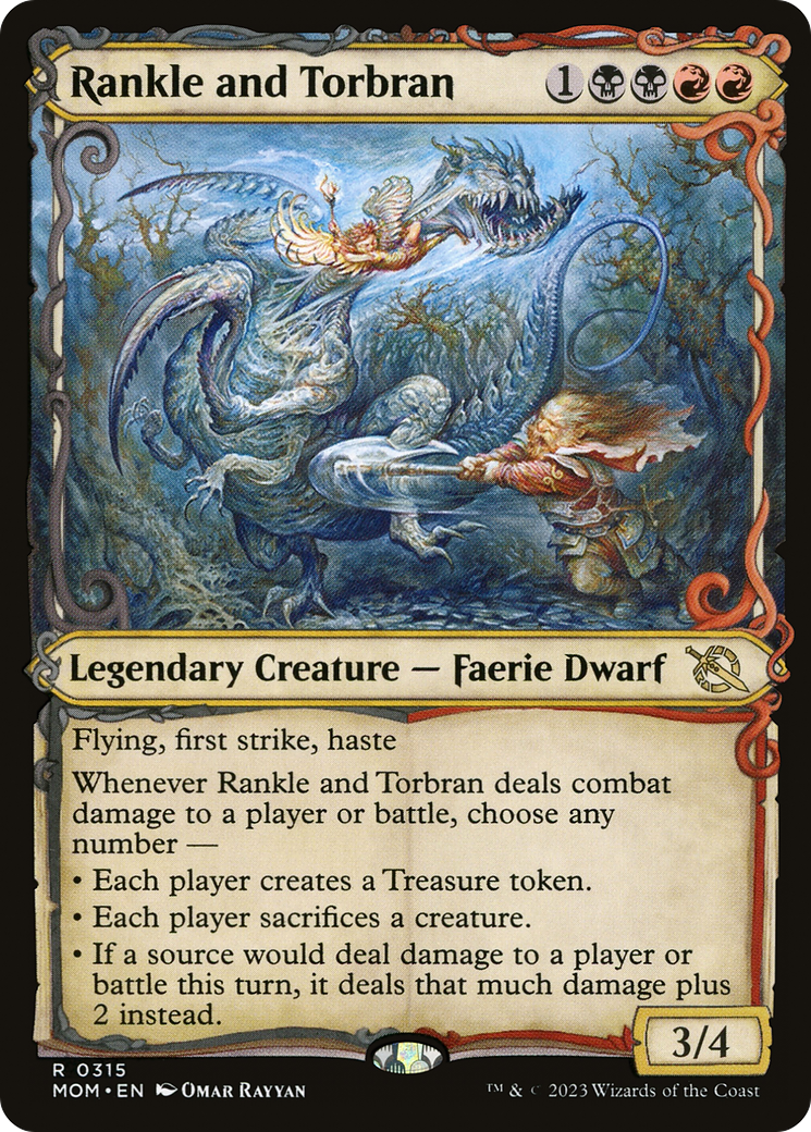 Rankle and Torbran - Rare Legendary Creature — Faerie Dwarf card from March of the Machine