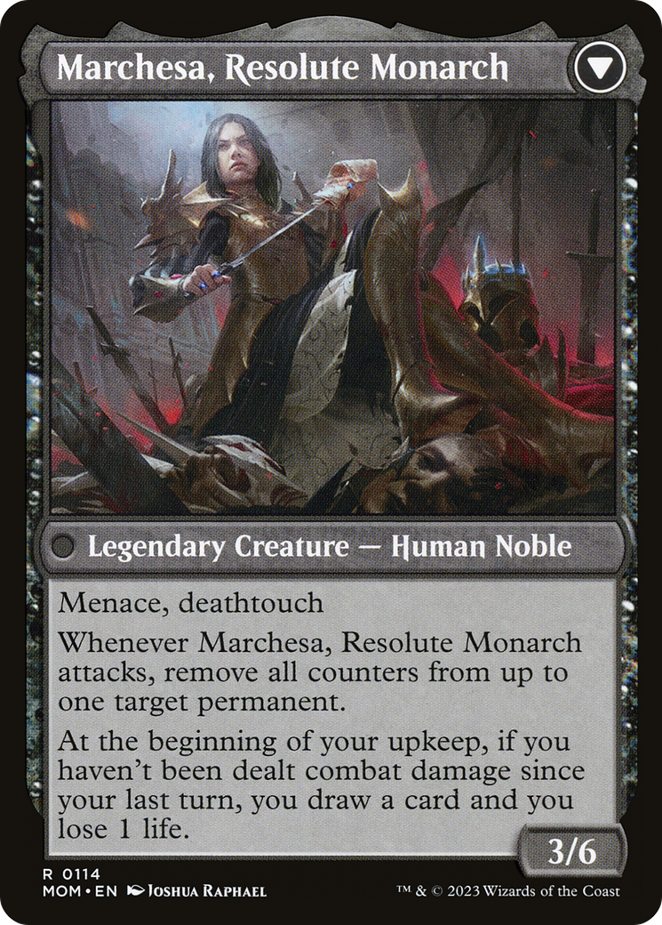 Back face of Invasion of Fiora // Marchesa, Resolute Monarch - Legendary Creature — Human Noble card