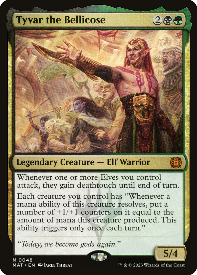 Tyvar the Bellicose - Mythic Legendary Creature — Elf Warrior card from March of the Machine: The Aftermath