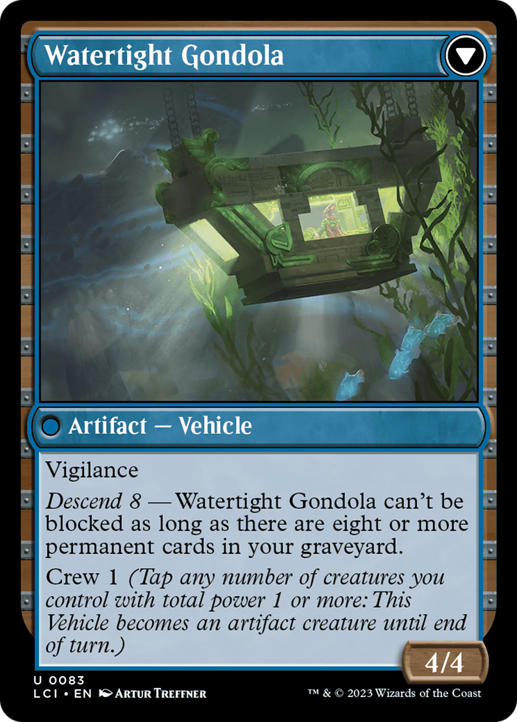 Back face of Waterlogged Hulk // Watertight Gondola - Artifact card
