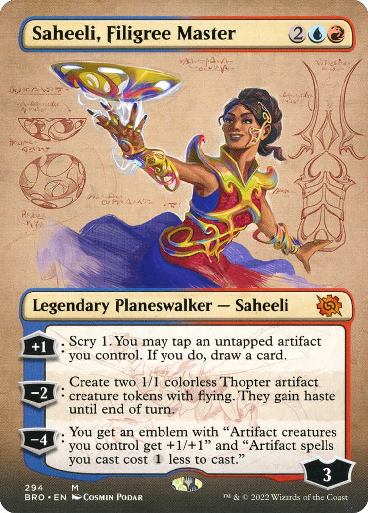 Saheeli, Filigree Master - Mythic Legendary Planeswalker — Saheeli card from The Brothers' War