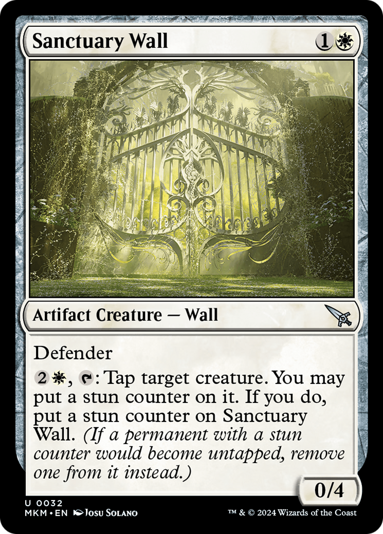 Sanctuary Wall - Uncommon Artifact Creature — Wall card from Murders at Karlov Manor