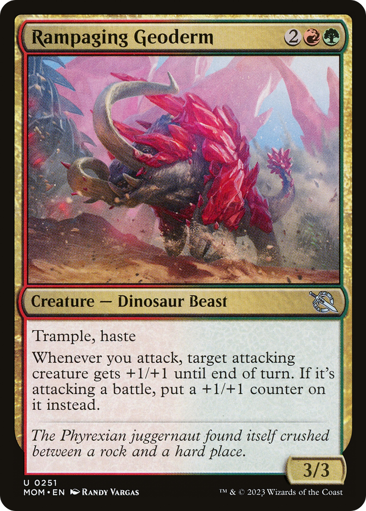 Rampaging Geoderm - Uncommon Creature — Dinosaur Beast card from March of the Machine