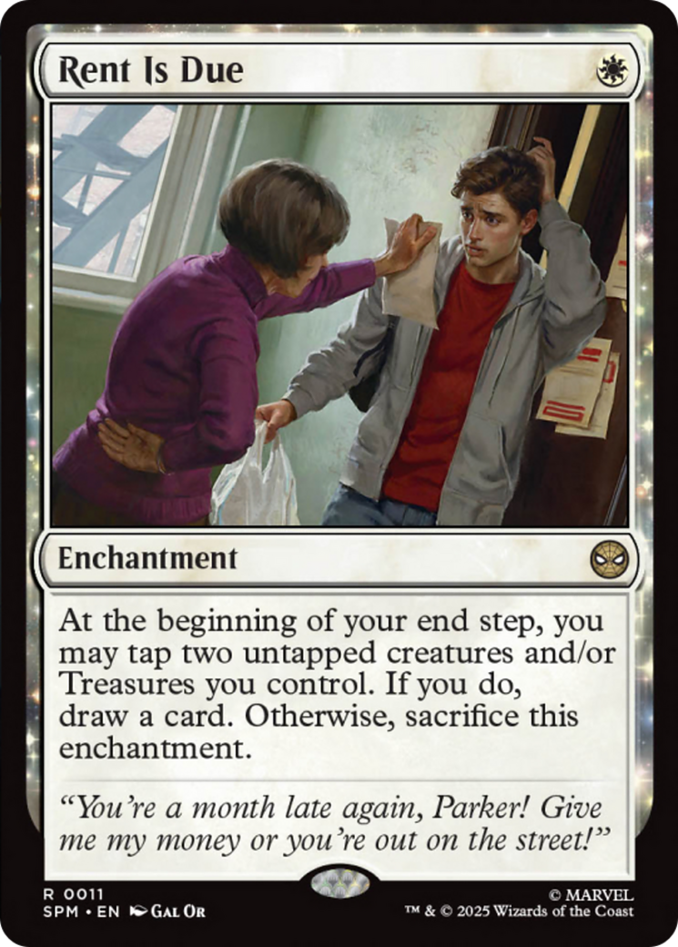 Rent Is Due - Rare Enchantment card from Marvel's Spider-Man