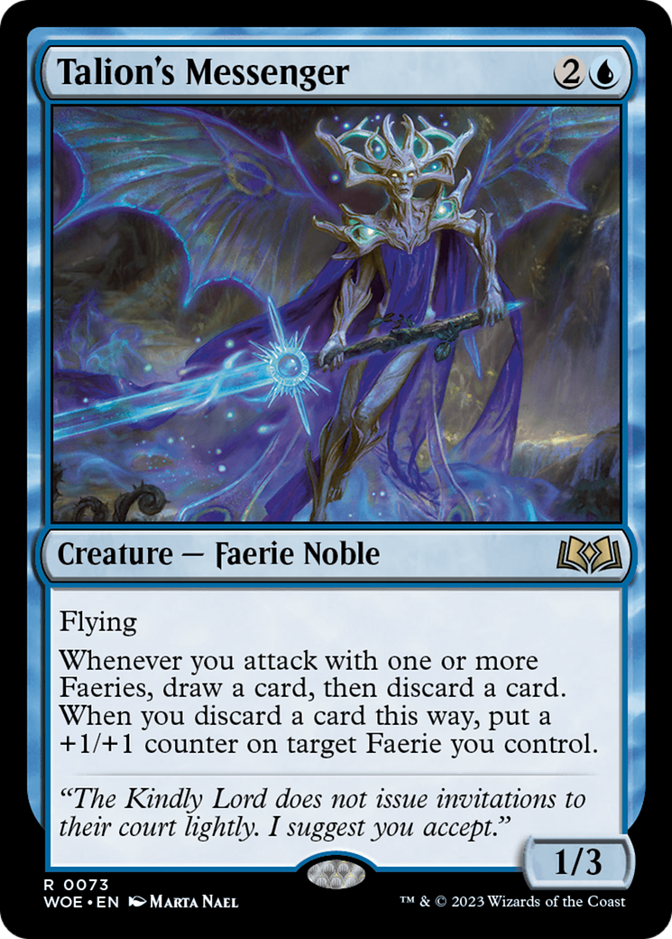 Talion's Messenger - Rare Creature — Faerie Noble card from Wilds of Eldraine
