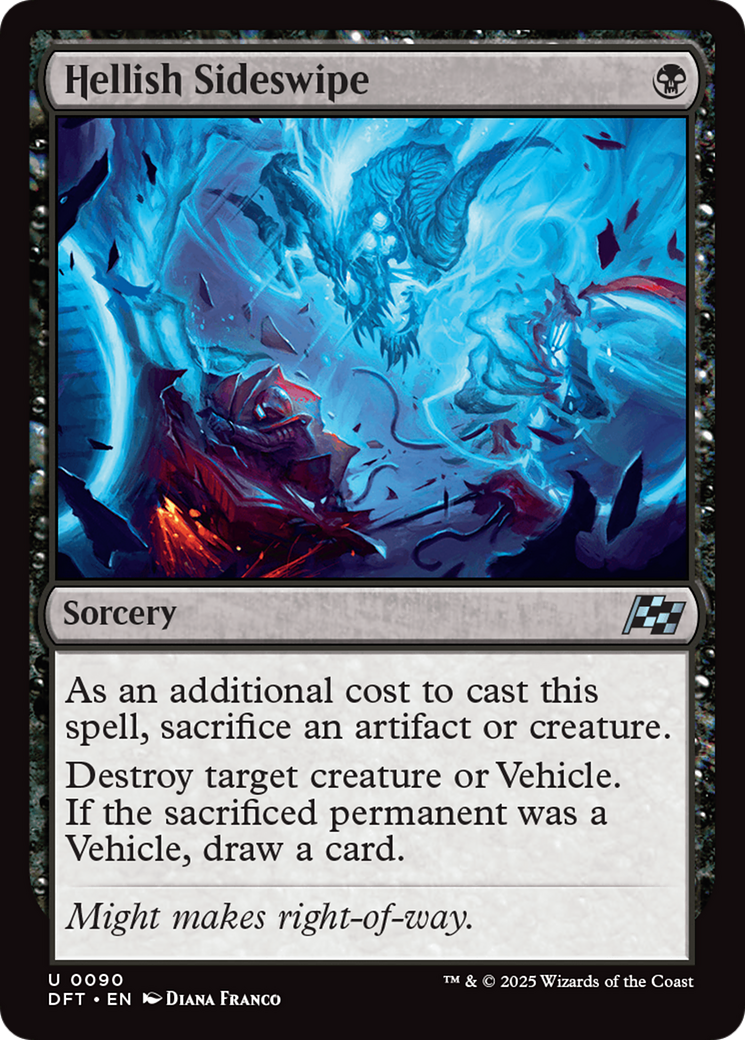 Hellish Sideswipe - Uncommon Sorcery card from Aetherdrift