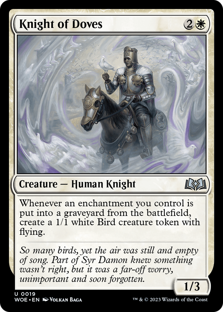 Knight of Doves - Uncommon Creature — Human Knight card from Wilds of Eldraine