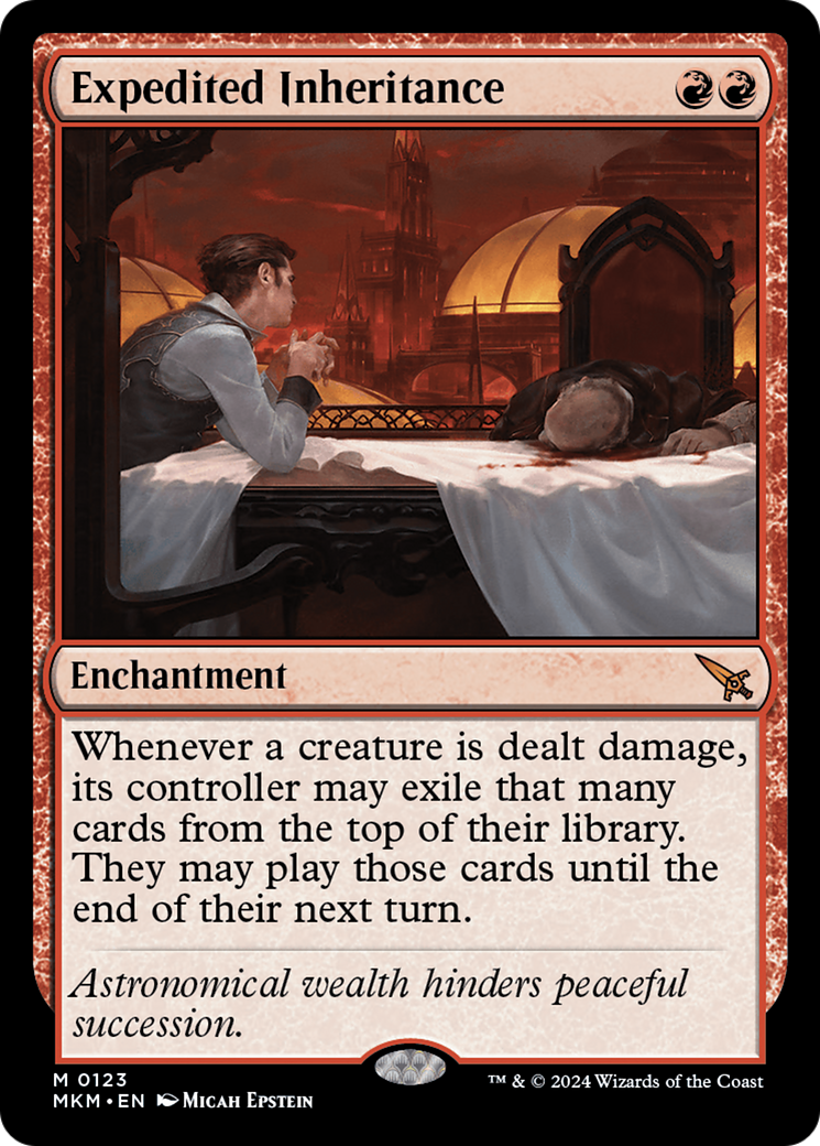 Expedited Inheritance - Mythic Enchantment card from Murders at Karlov Manor