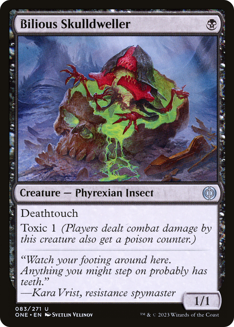Bilious Skulldweller - Uncommon Creature — Phyrexian Insect card from Phyrexia: All Will Be One