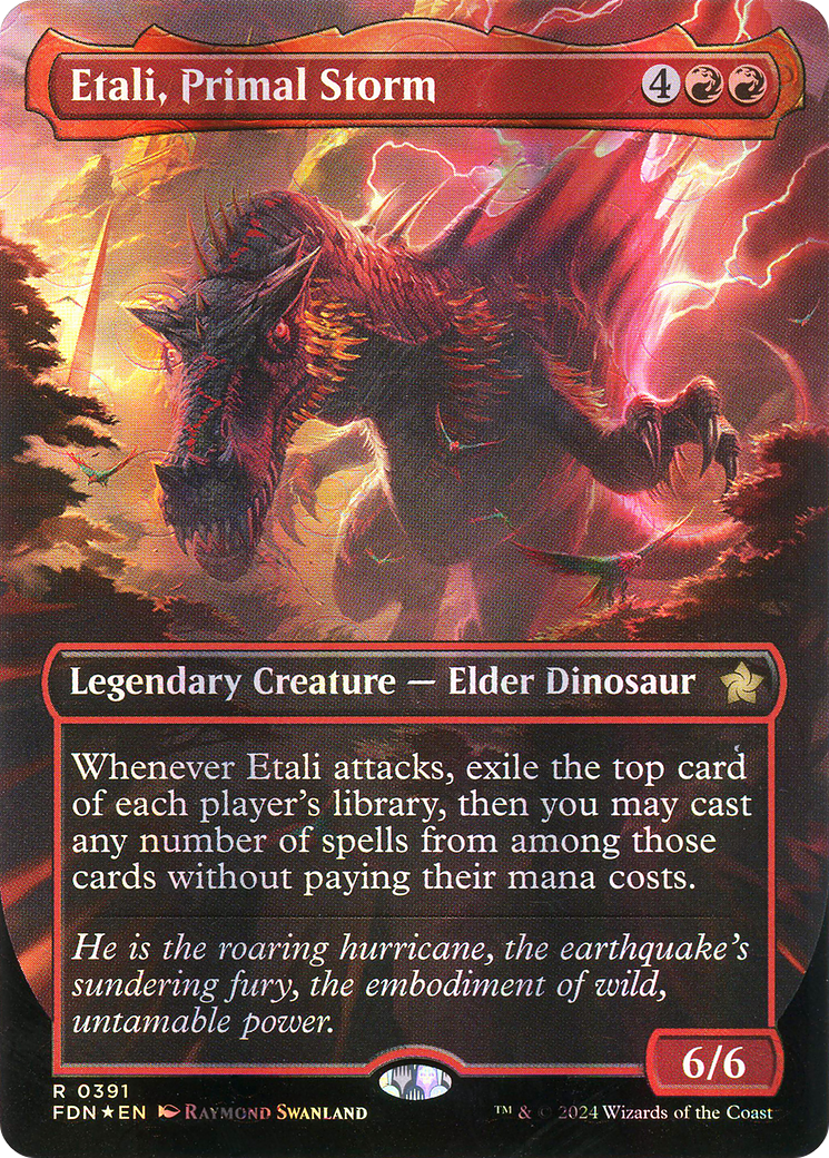 Etali, Primal Storm - Rare Legendary Creature — Elder Dinosaur card from Foundations