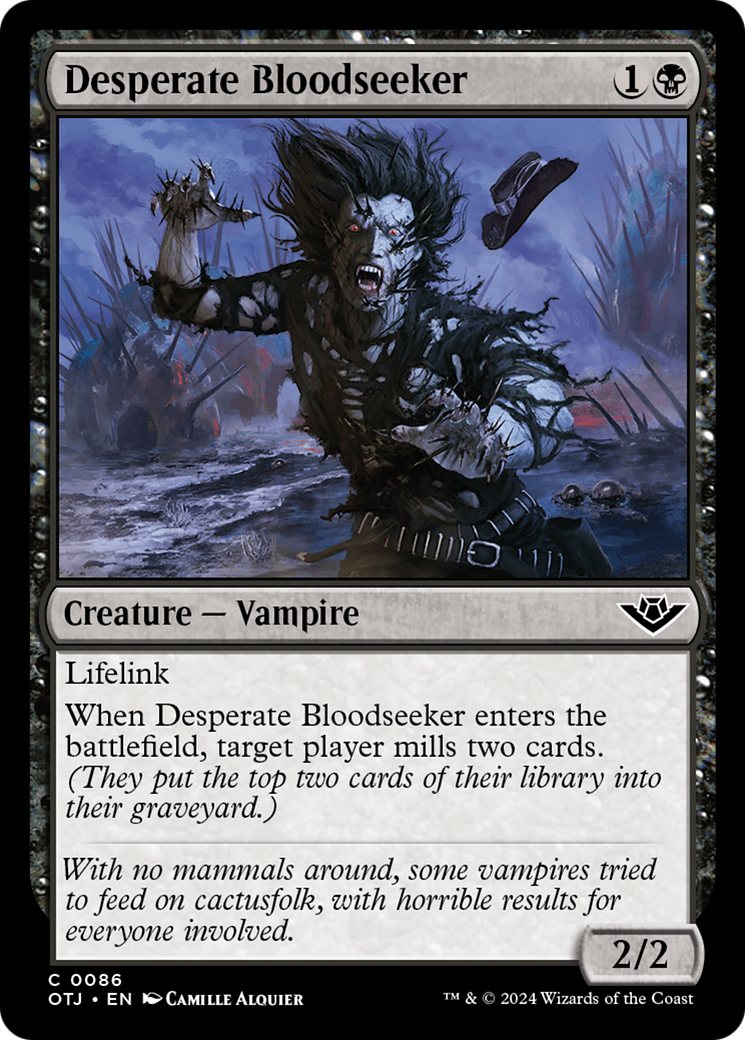 Desperate Bloodseeker - Common Creature — Vampire card from Outlaws of Thunder Junction