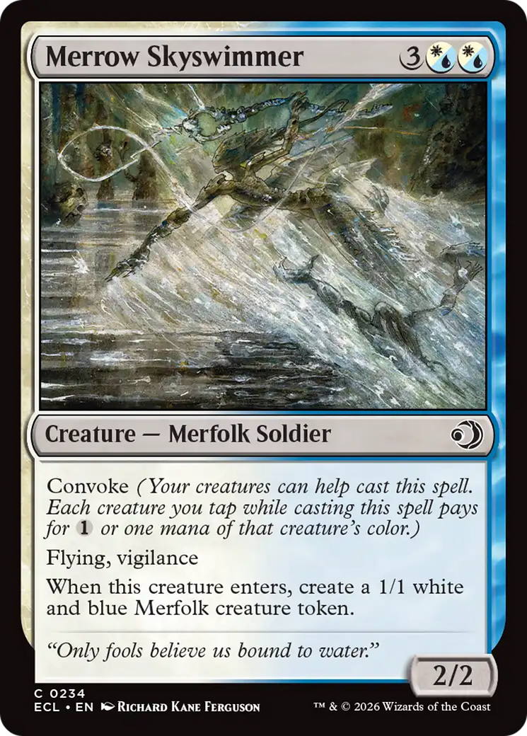 Merrow Skyswimmer - Common Creature — Merfolk Soldier card from Lorwyn Eclipsed