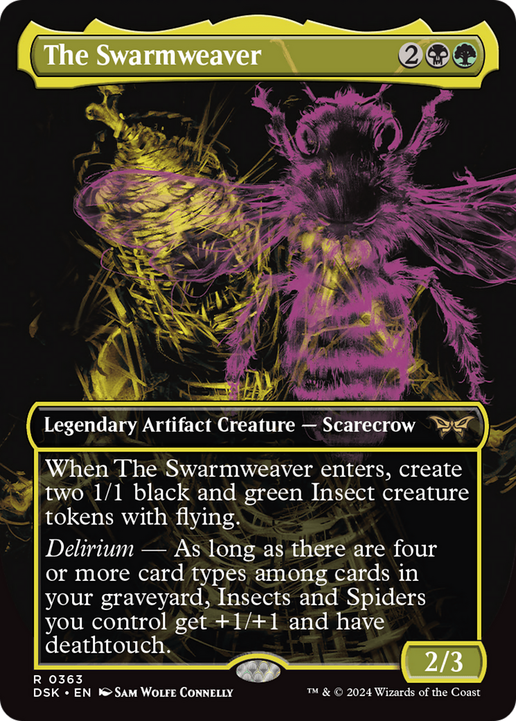 The Swarmweaver - Rare Legendary Artifact Creature — Scarecrow card from Duskmourn: House of Horror