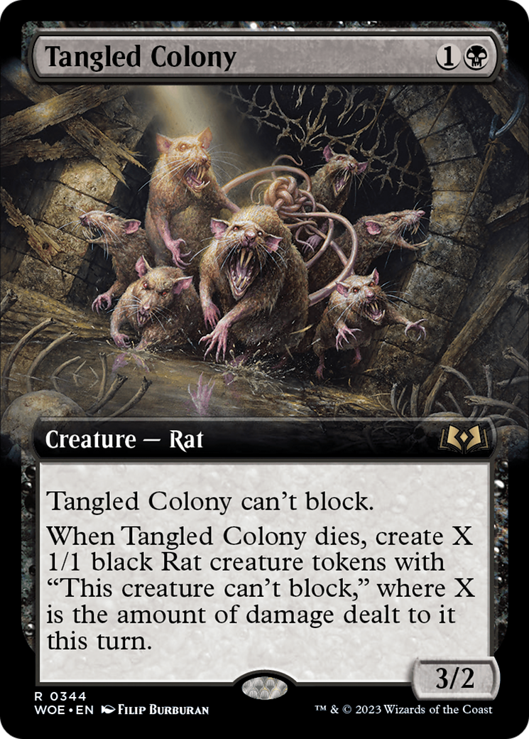 Tangled Colony - Rare Creature — Rat card from Wilds of Eldraine