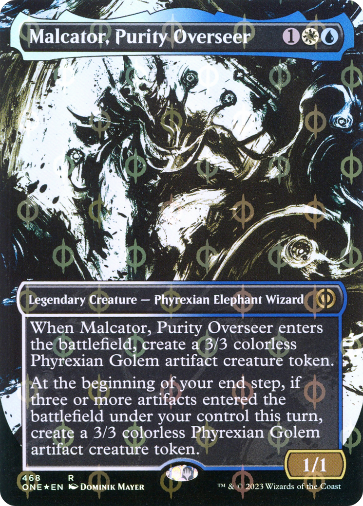 Malcator, Purity Overseer - Rare Legendary Creature — Phyrexian Elephant Wizard card from Phyrexia: All Will Be One