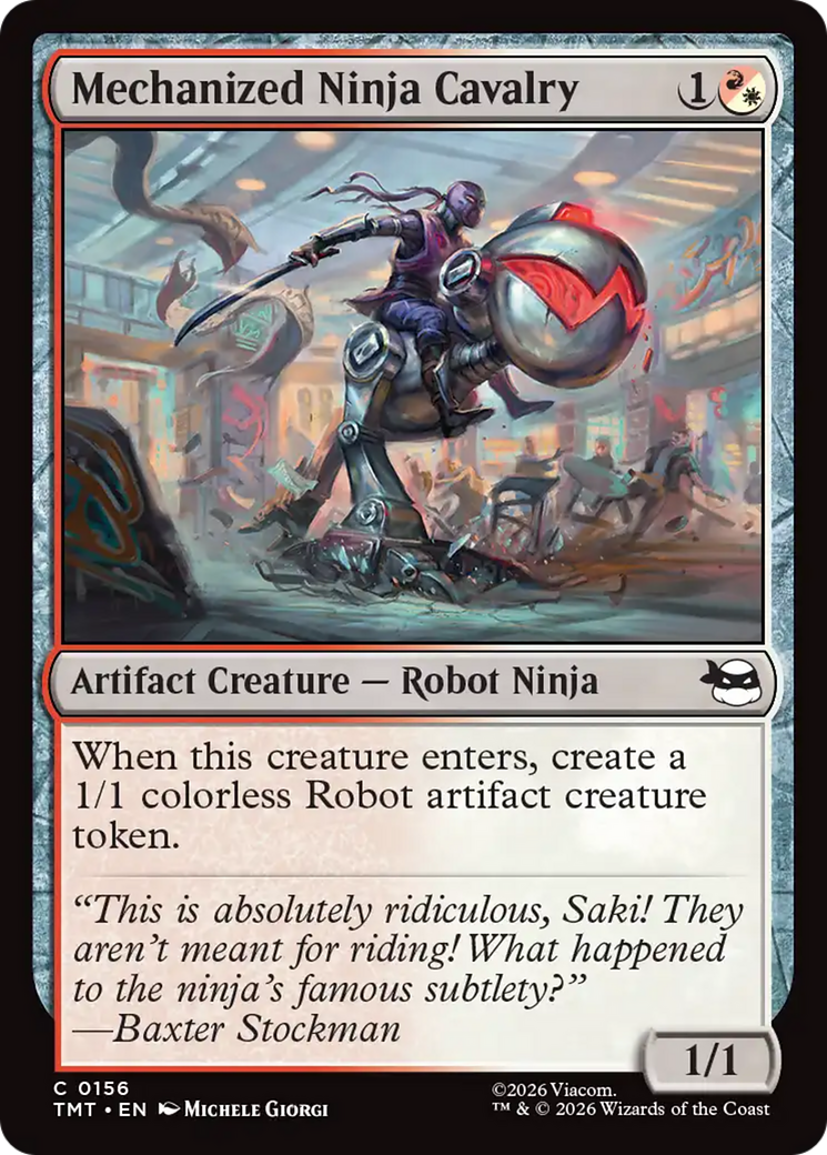Mechanized Ninja Cavalry - Common Artifact Creature — Robot Ninja card from Teenage Mutant Ninja Turtles