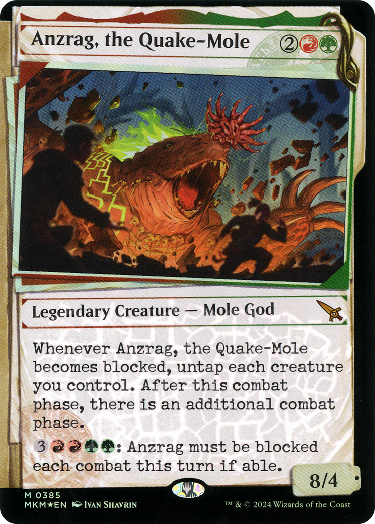 Anzrag, the Quake-Mole - Mythic Legendary Creature — Mole God card from Murders at Karlov Manor