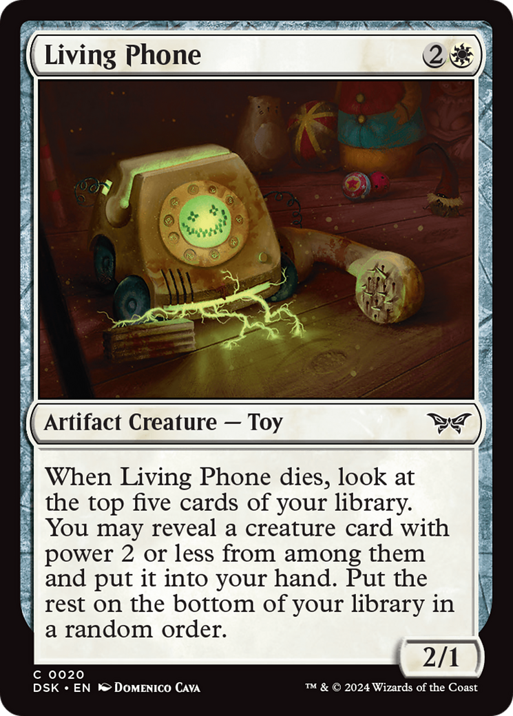 Living Phone - Common Artifact Creature — Toy card from Duskmourn: House of Horror