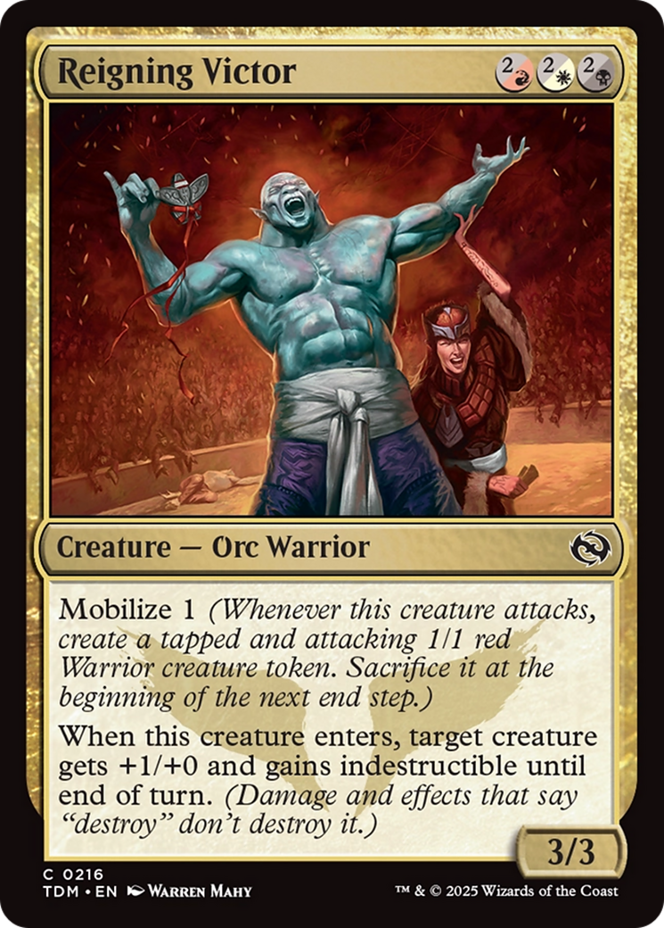 Reigning Victor - Common Creature — Orc Warrior card from Tarkir: Dragonstorm