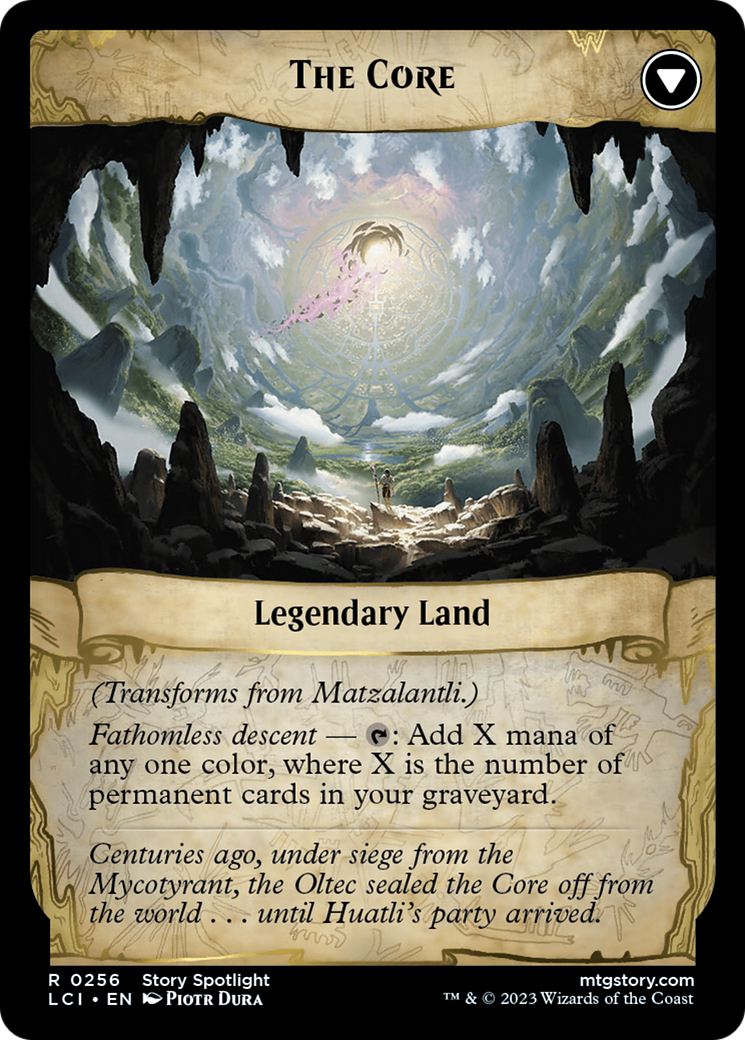 Back face of Matzalantli, the Great Door // The Core - Legendary Land card
