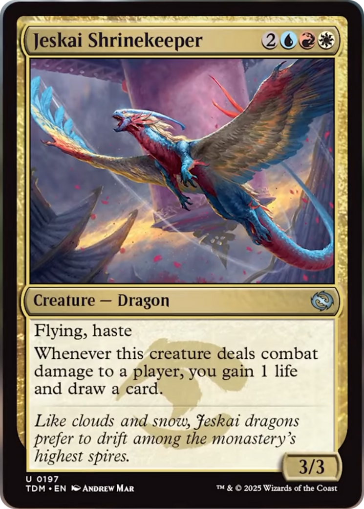Jeskai Shrinekeeper - Uncommon Creature — Dragon card from Tarkir: Dragonstorm