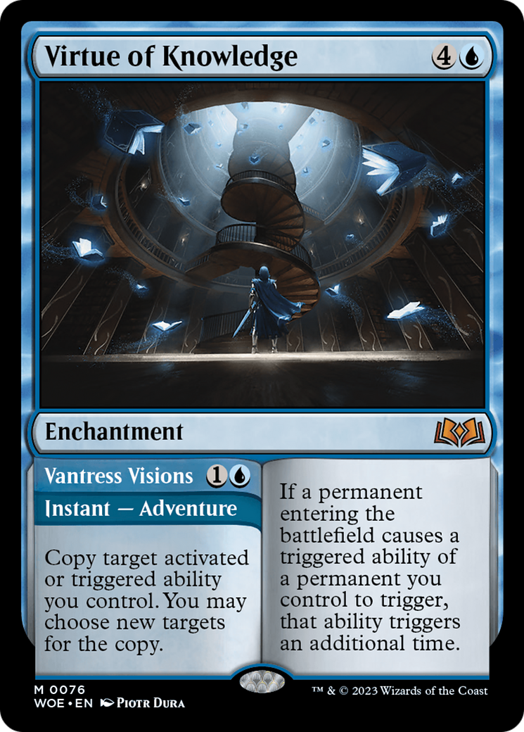 Virtue of Knowledge // Vantress Visions - Mythic Enchantment card from Wilds of Eldraine