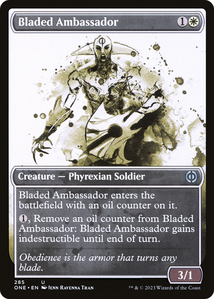 Bladed Ambassador - Uncommon Creature — Phyrexian Soldier card from Phyrexia: All Will Be One