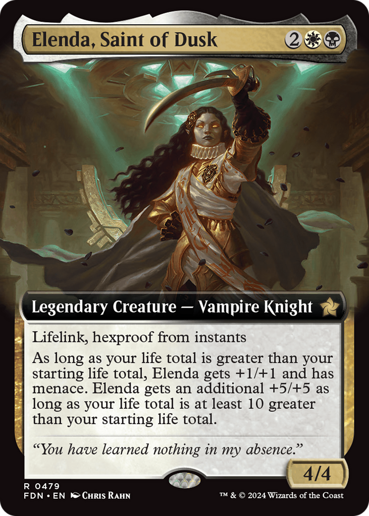 Elenda, Saint of Dusk - Rare Legendary Creature — Vampire Knight card from Foundations
