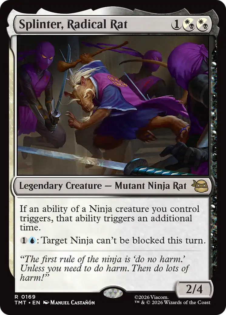 Splinter, Radical Rat - Rare Legendary Creature — Mutant Ninja Rat card from Teenage Mutant Ninja Turtles