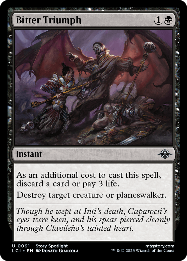 Bitter Triumph - Uncommon Instant card from The Lost Caverns of Ixalan