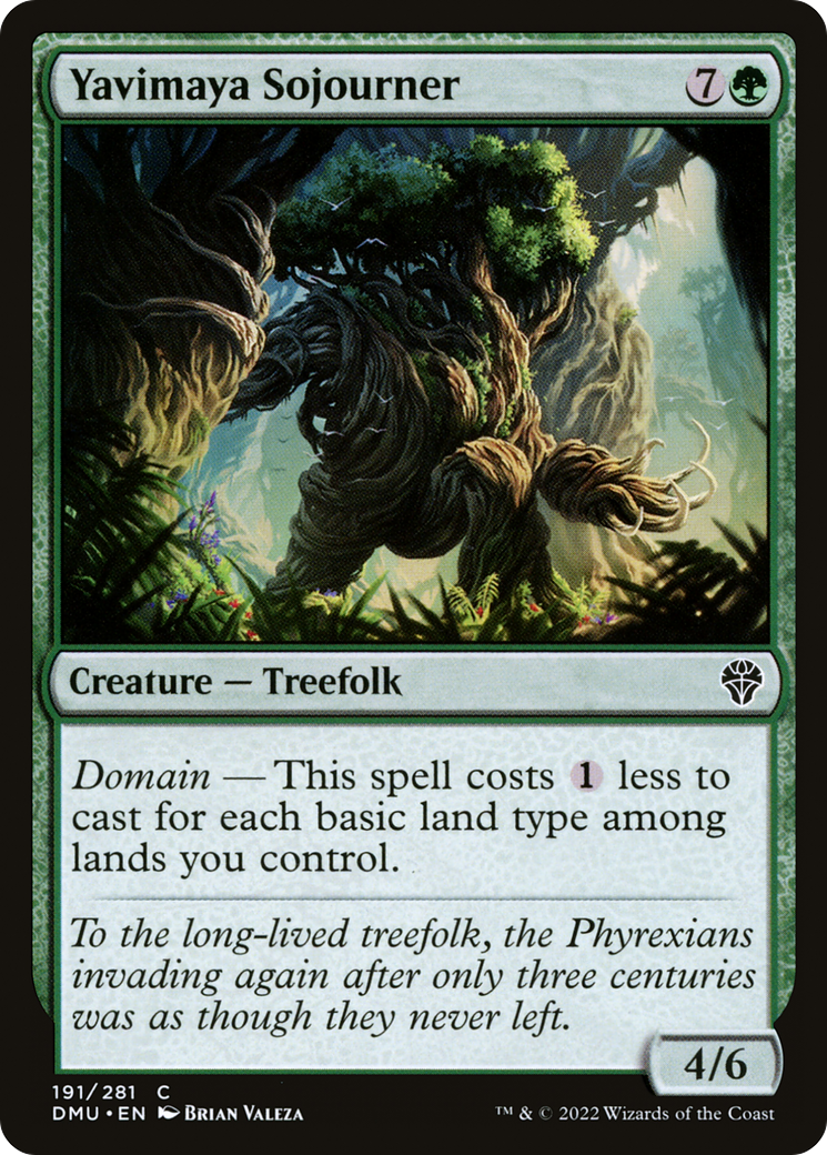 Yavimaya Sojourner - Common Creature — Treefolk card from Dominaria United