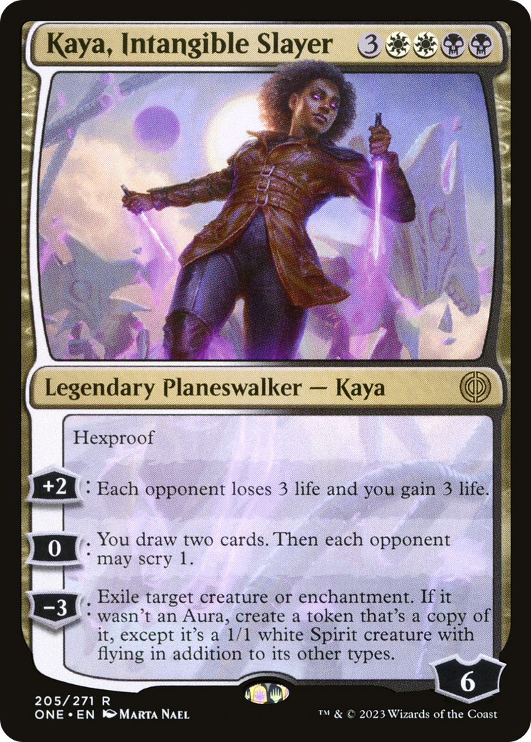 Kaya, Intangible Slayer - Rare Legendary Planeswalker — Kaya card from Phyrexia: All Will Be One