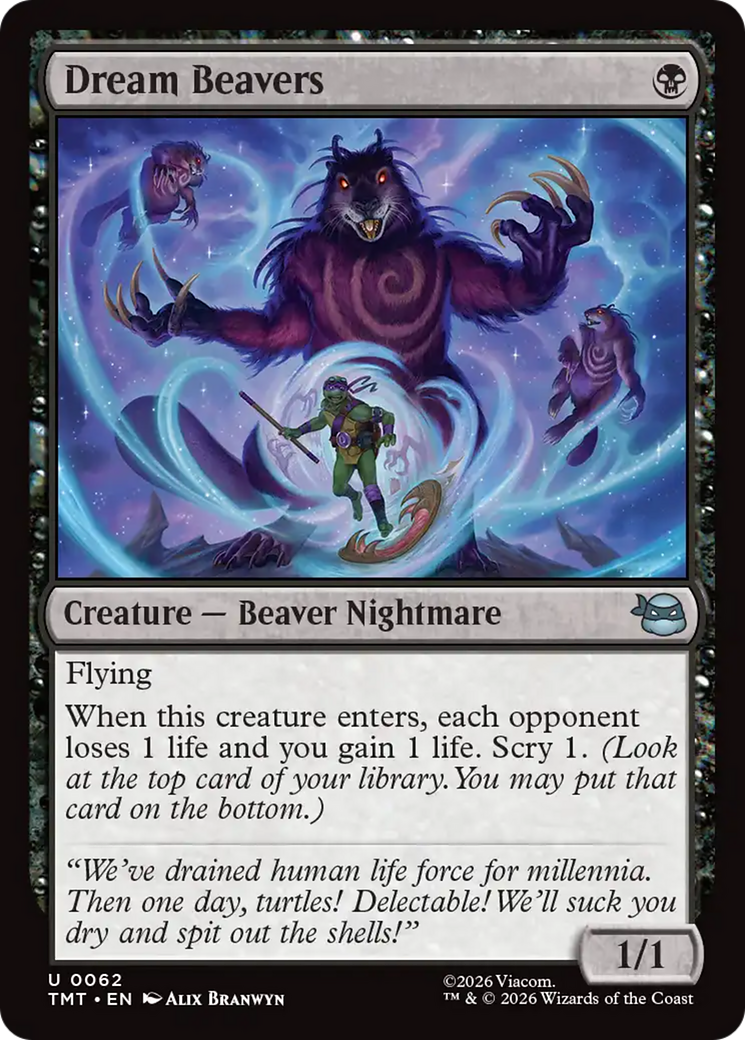 Dream Beavers - Uncommon Creature — Beaver Nightmare card from Teenage Mutant Ninja Turtles