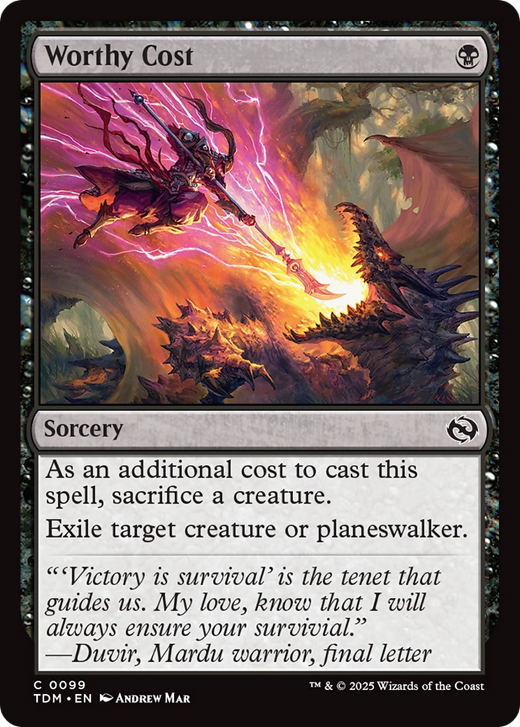 Worthy Cost - Common Sorcery card from Tarkir: Dragonstorm