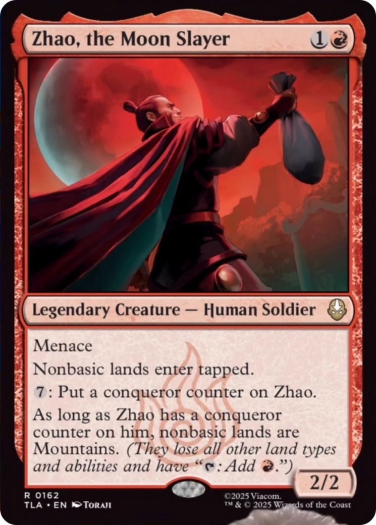 Zhao, the Moon Slayer - Rare Legendary Creature — Human Soldier card from Avatar: The Last Airbender