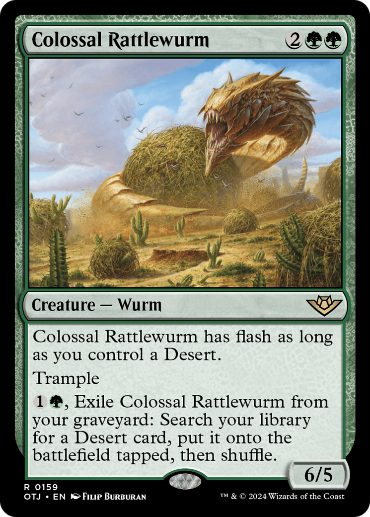 Colossal Rattlewurm - Rare Creature — Wurm card from Outlaws of Thunder Junction