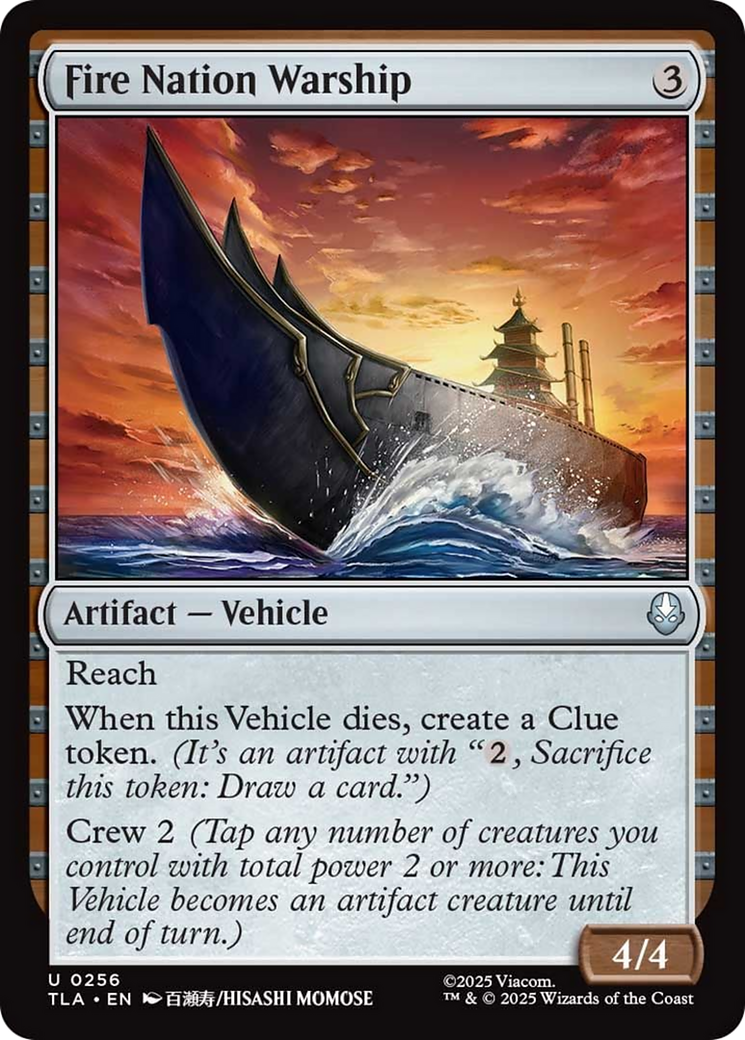 Fire Nation Warship - Uncommon Artifact — Vehicle card from Avatar: The Last Airbender