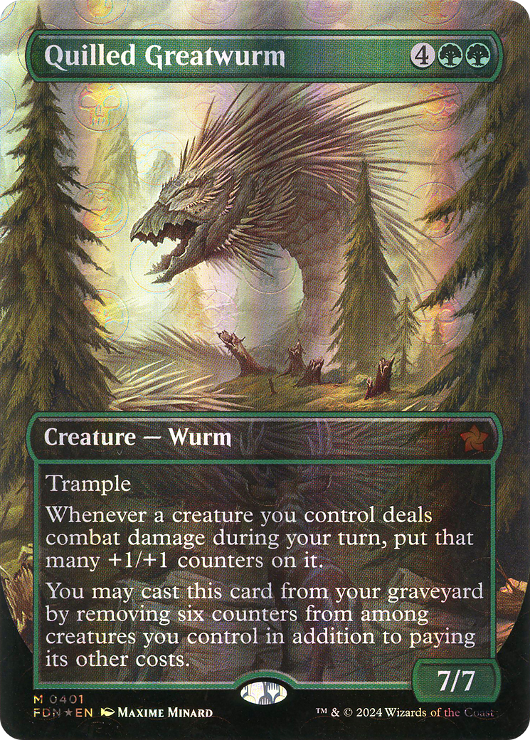 Quilled Greatwurm - Mythic Creature — Wurm card from Foundations