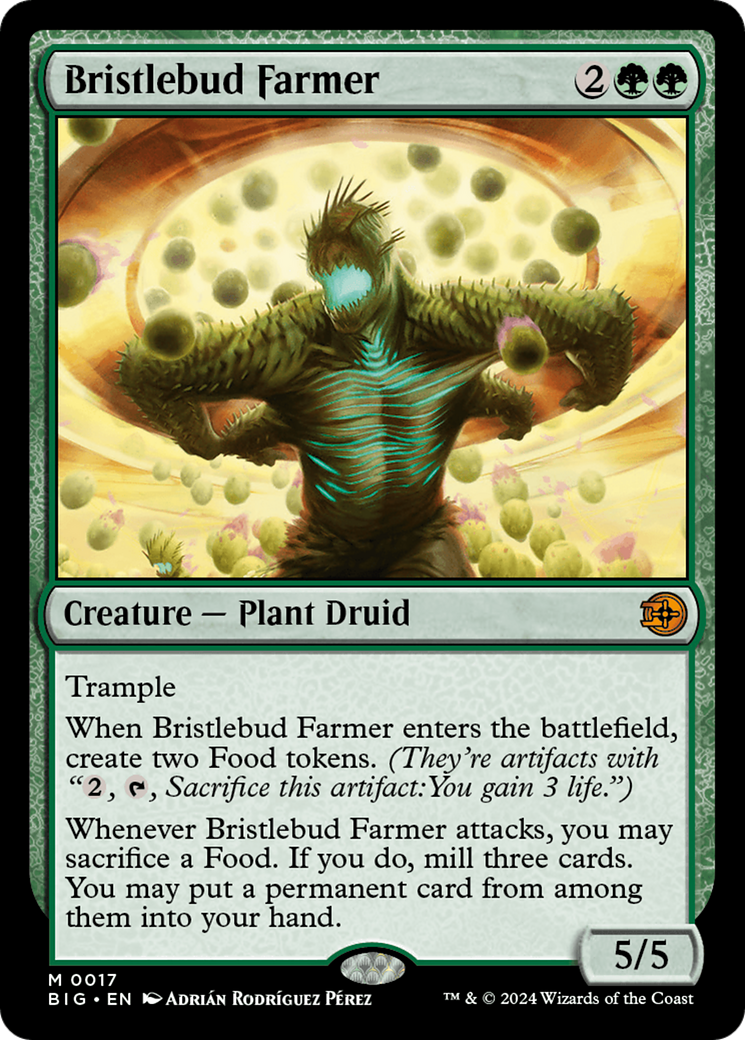 Bristlebud Farmer - Mythic Creature — Plant Druid card from The Big Score