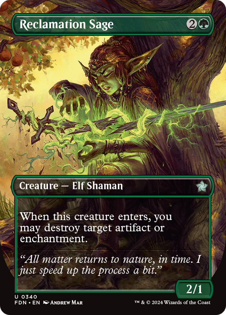 Reclamation Sage - Uncommon Creature — Elf Shaman card from Foundations