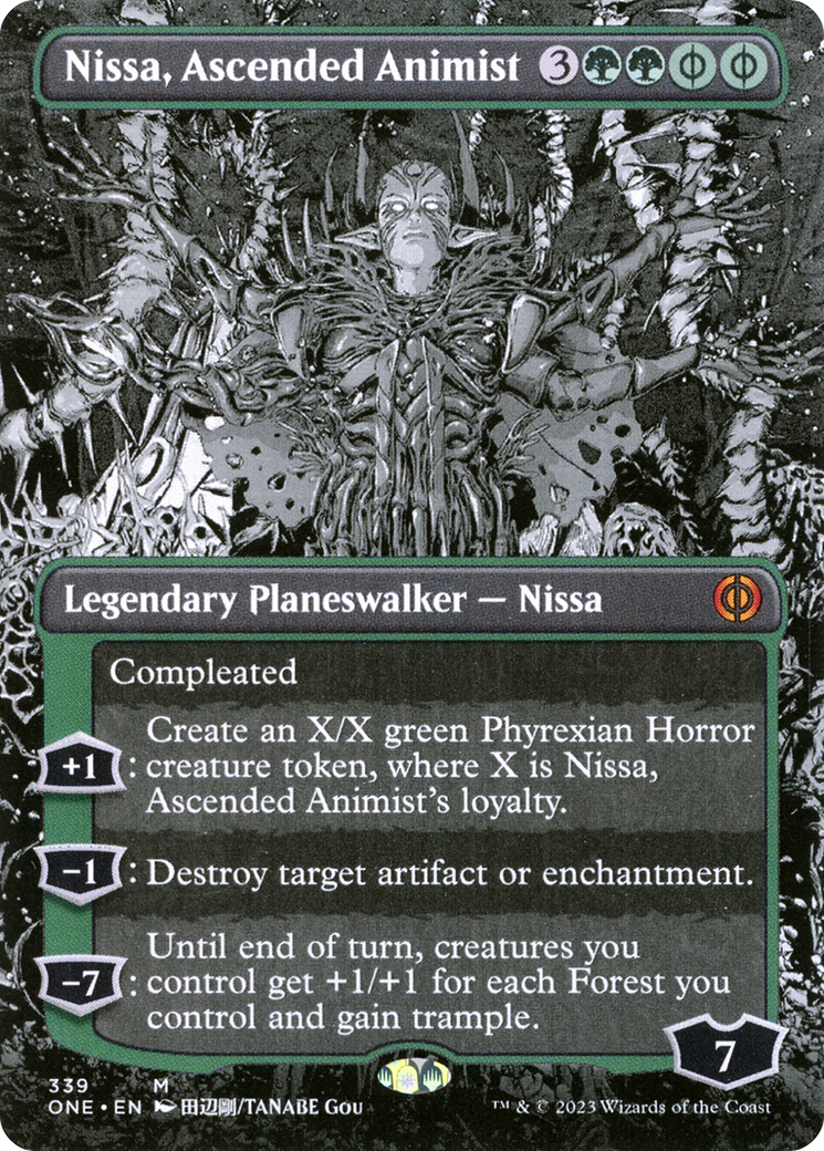 Nissa, Ascended Animist - Mythic Legendary Planeswalker — Nissa card from Phyrexia: All Will Be One