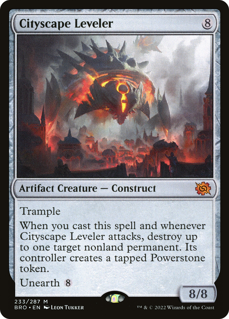 Cityscape Leveler - Mythic Artifact Creature — Construct card from The Brothers' War