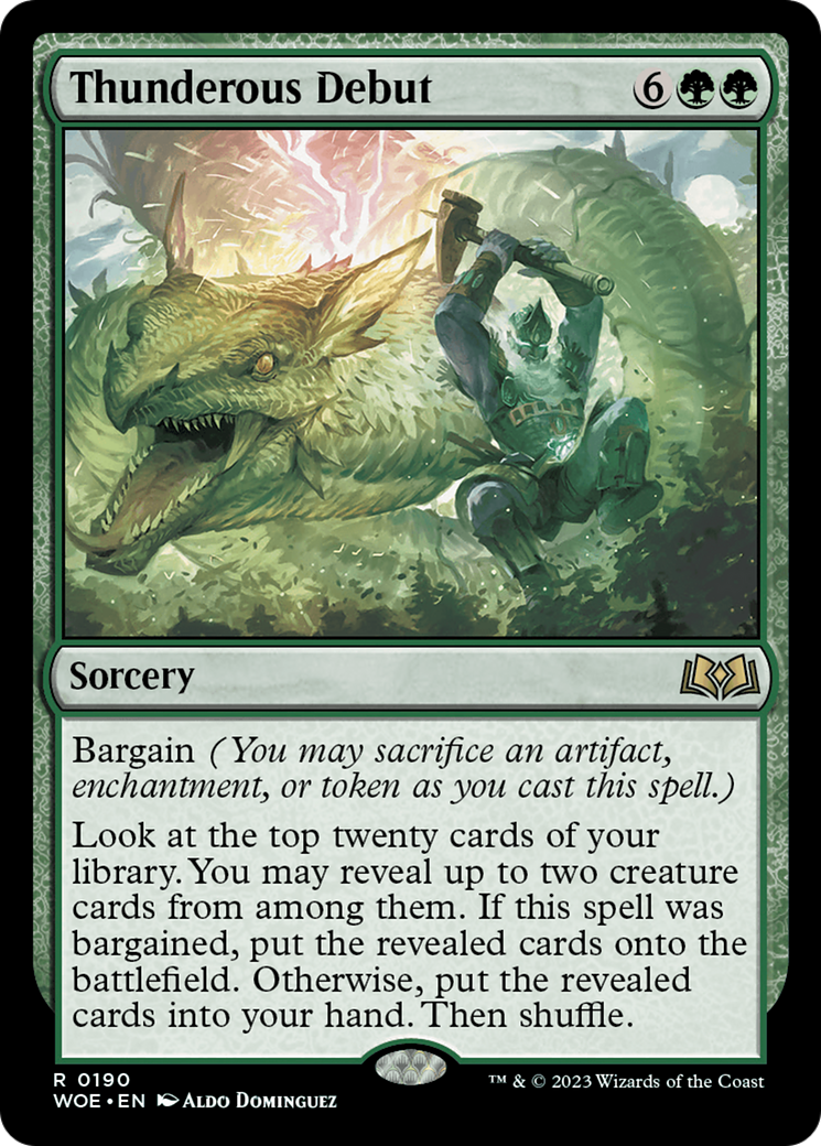 Thunderous Debut - Rare Sorcery card from Wilds of Eldraine